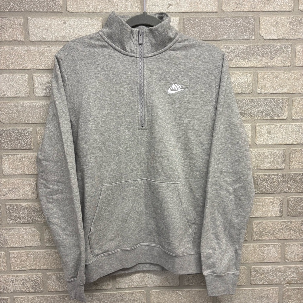 Nike Heather Gray Half-Zip Pullover Size Large - Picture 2 of 8